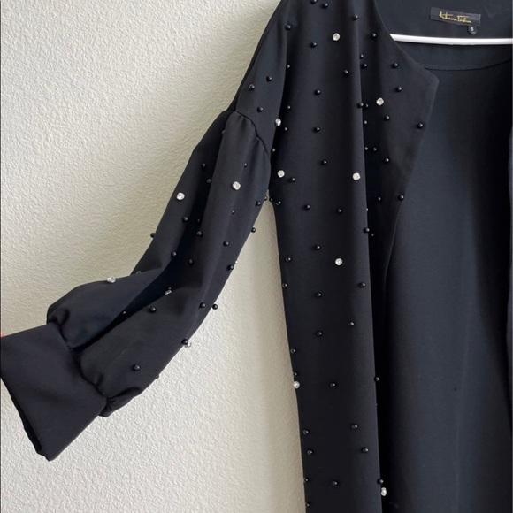 Long open cardigan/Abaya with embellishments - Picture 2 of 3